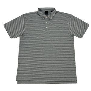 Dunning‎ Shirt Men's Gray White Stripes XL Short Sleeve Polo Golf